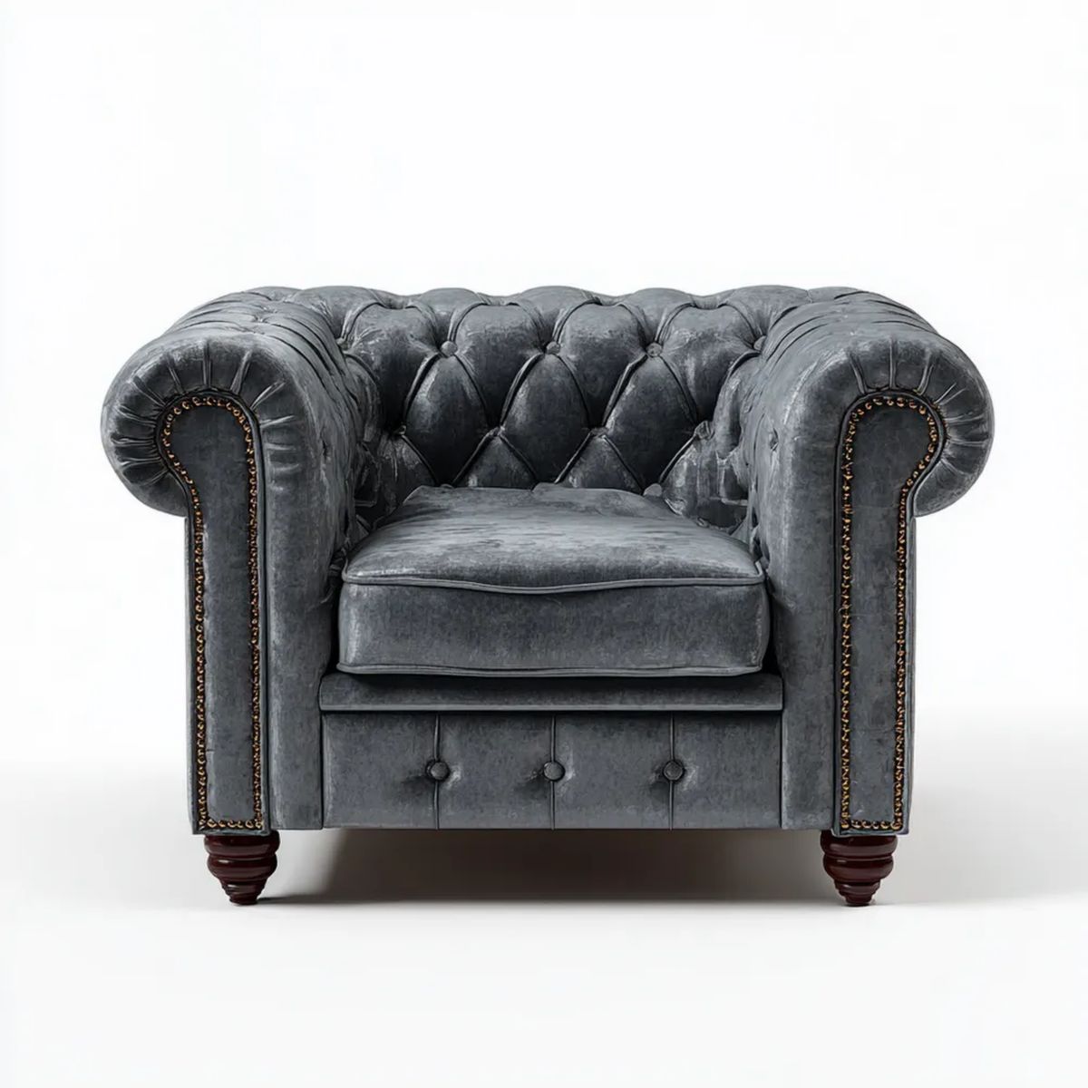 Fotel, Wisiorek Chesterfield siodłowy siwowarski, 110 x 90 x 75 cm