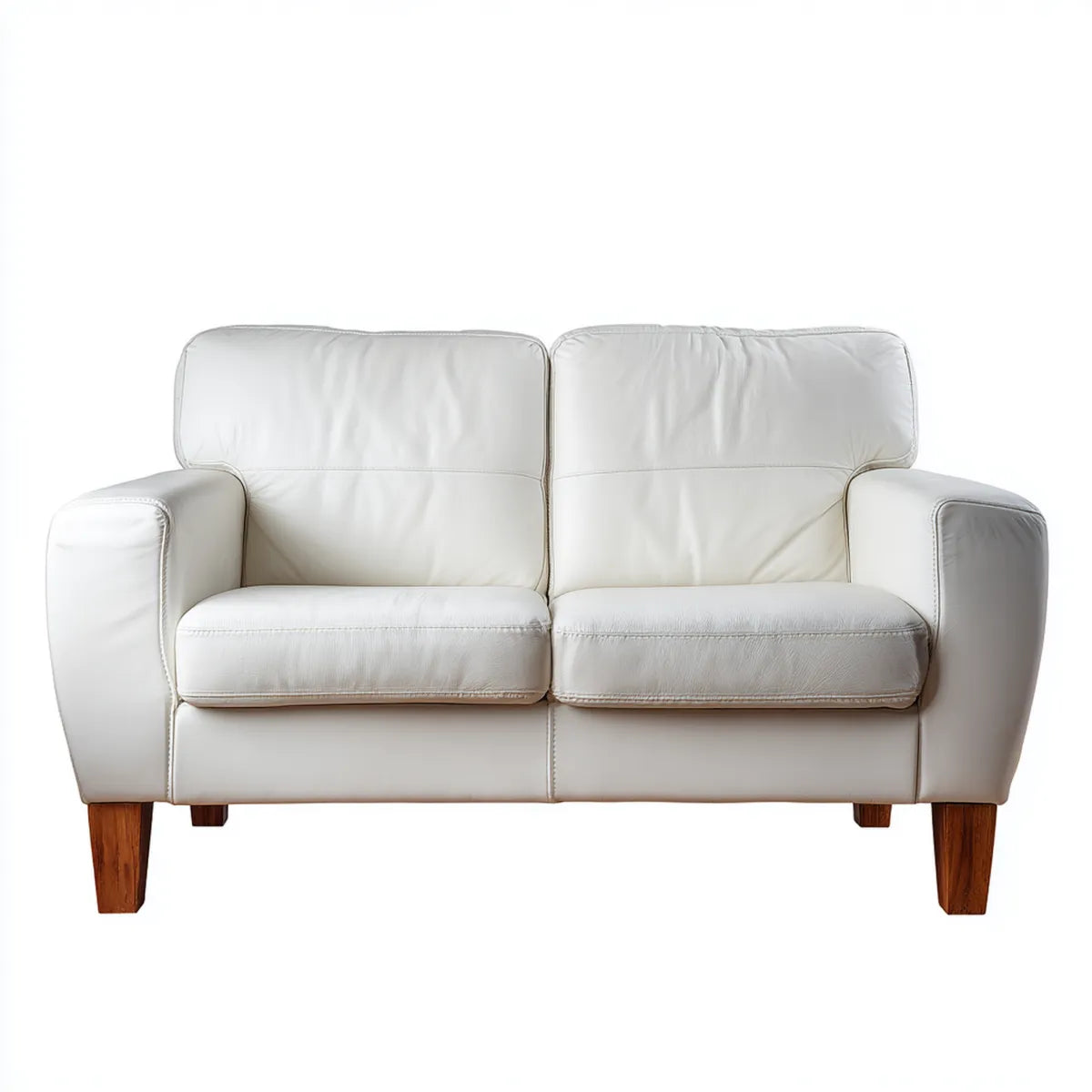 Sofa, 2 fotela prosto biała ze skóry syntetycznej PU 150 x 90 x 92 cm