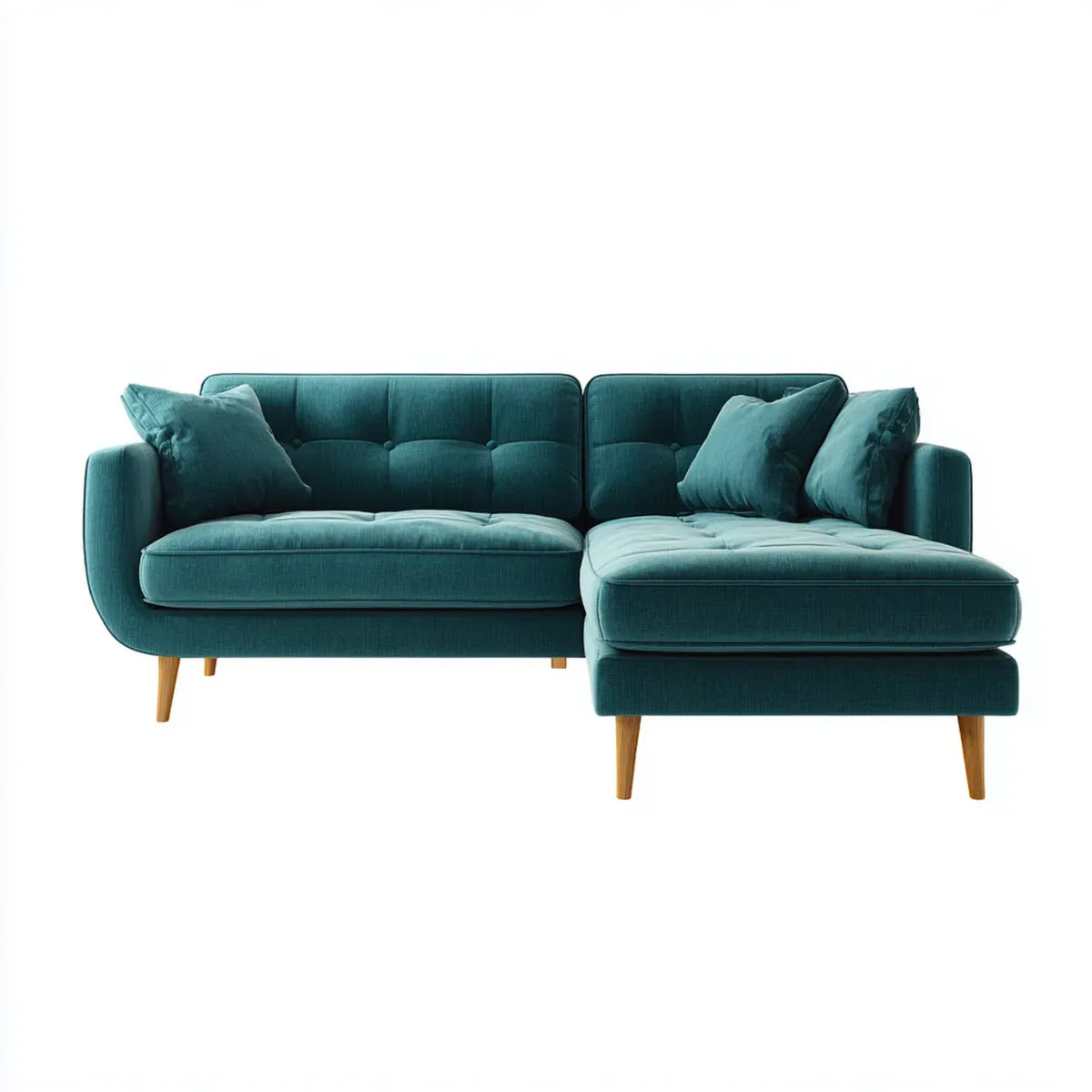 Sofa, Odwracalna 3 fotela zielona sofa w poliestrowym aksamicie 230 x 150 x 85 cm