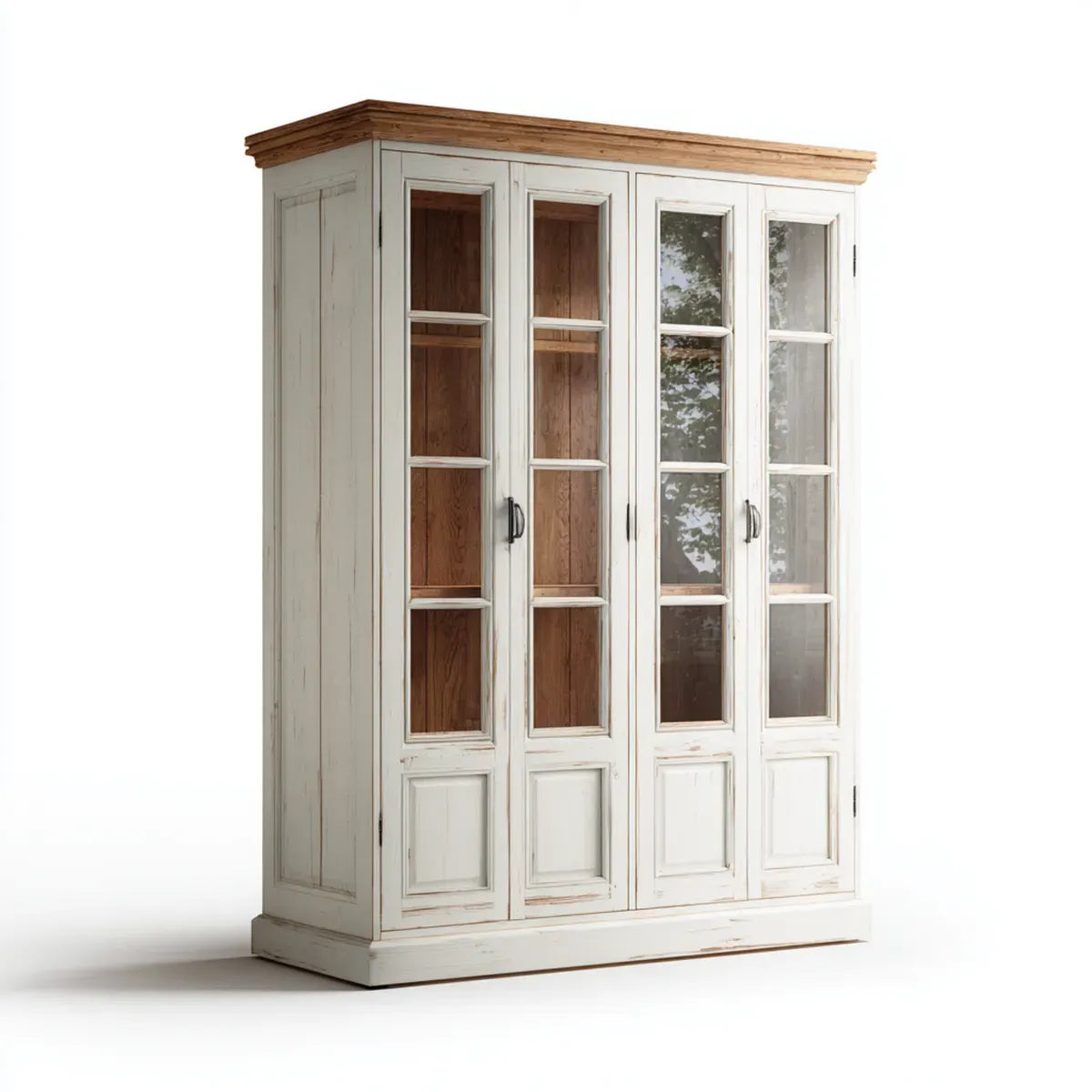 Szafa 4-drzwiowa Biała naturalna 200 x 60 x 220 cm lite szydełko prostokątne