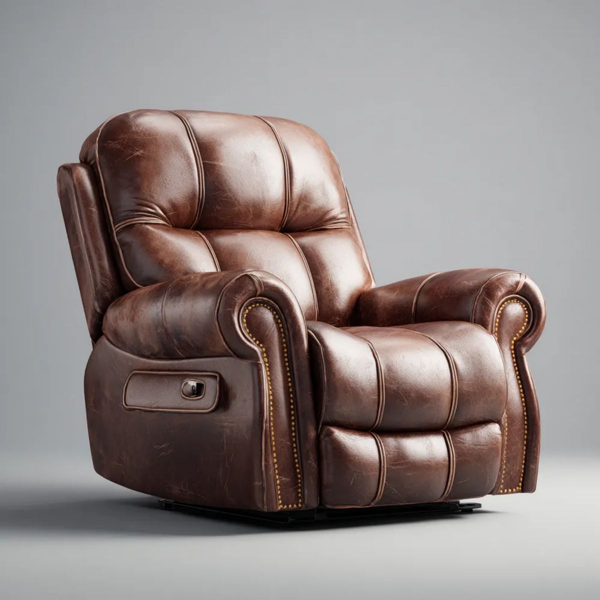 Fotel, Relax leżące krzesło w stylu klubu PU Brighbrine w kolorze ciemnobrązowym PU, 98 x 92 x 102 cm