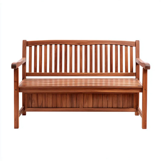 Ławka ogrodowa z powierzchnią do przechowywania Brązowy 120 x 62 x 84 cm Acacia lity prostokąt z drewna