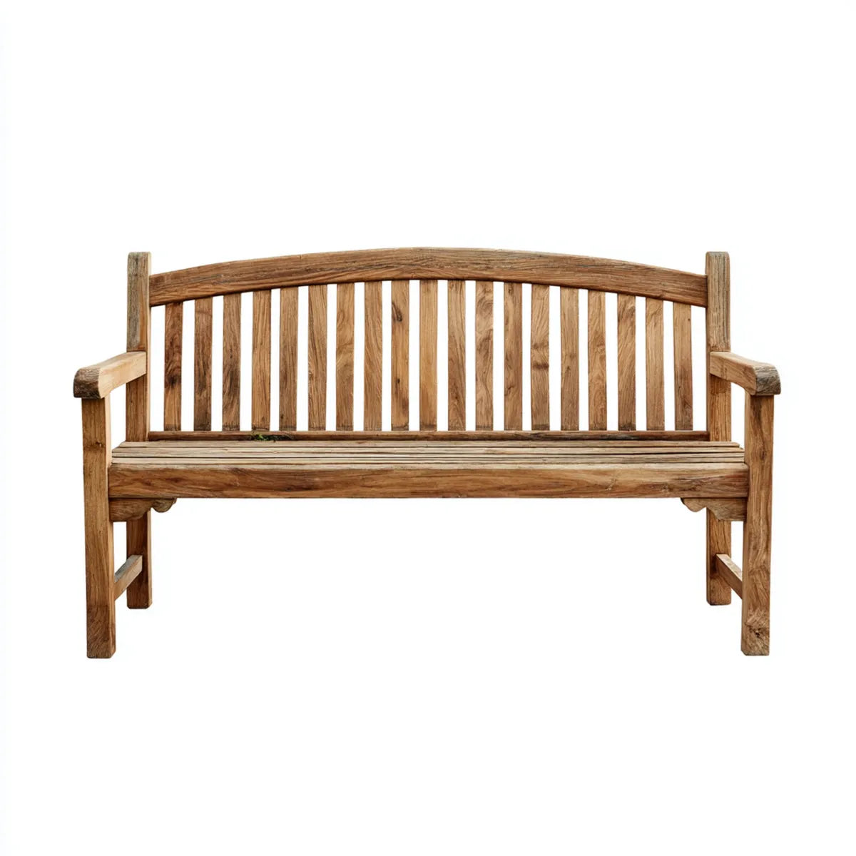 Ławka ogrodowa z litego drewna z teku naturalny brązowy prostokątna 150 x 60 x 90 cm