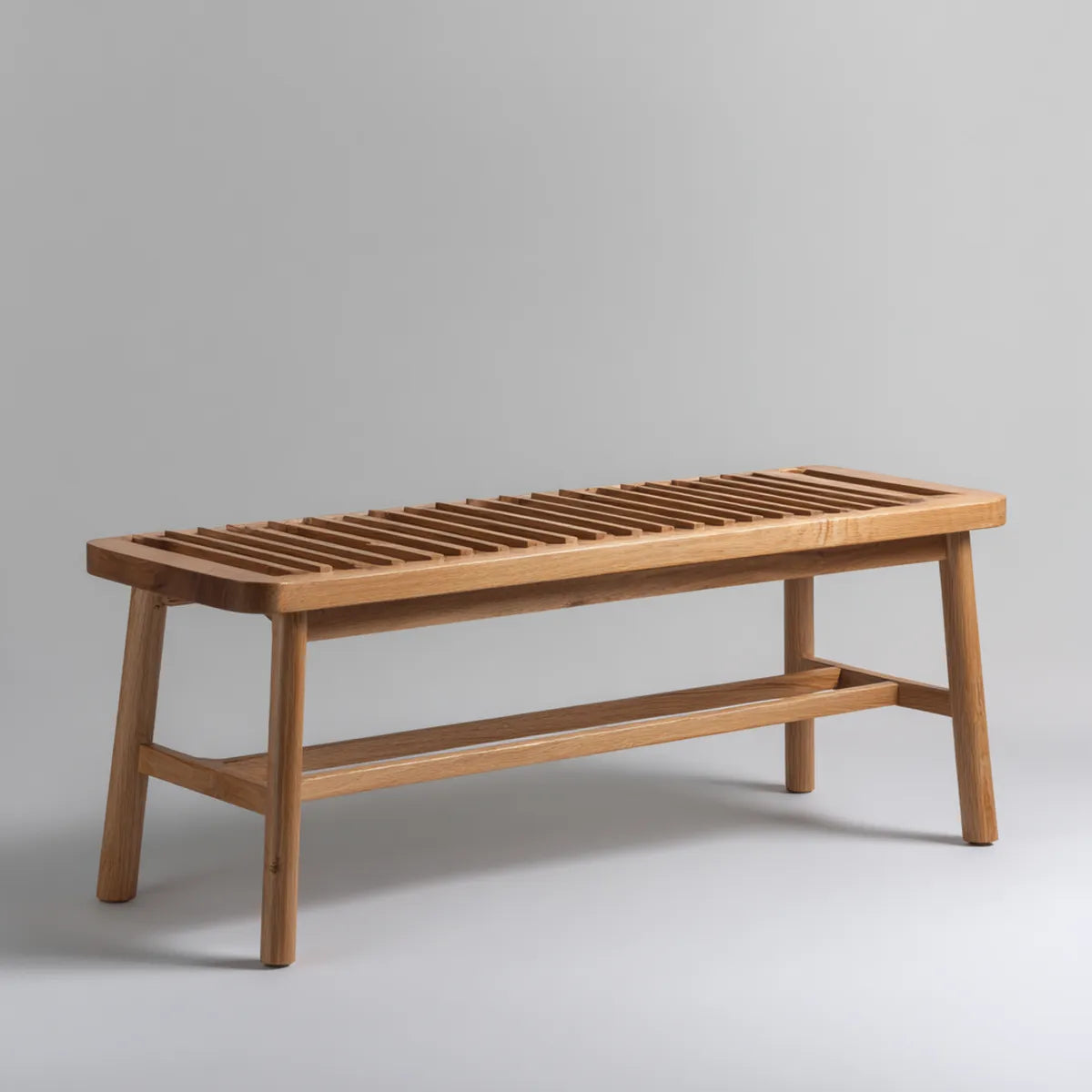 Ławka ogrodowa naturalna 120 x 40 x 45 cm z drewna akacjowego