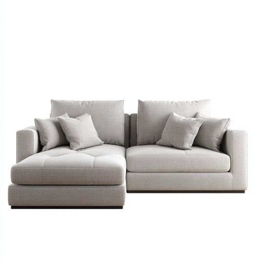 Sofa narożna jasnoszara 250 x 165 x 85 cm poliester kształt litery L