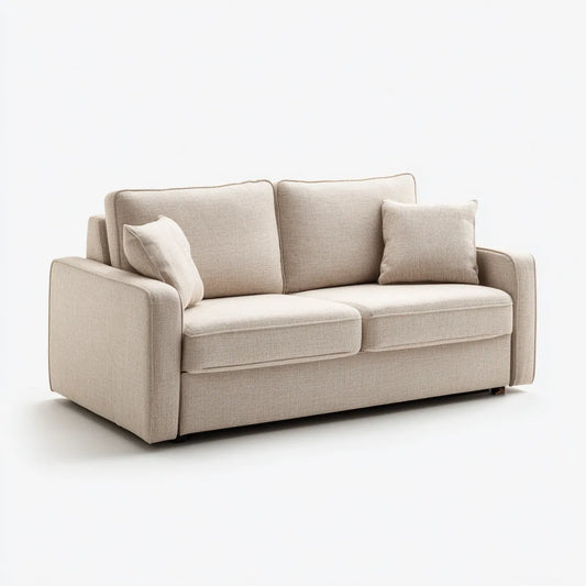 Sofa, 2 fotela beżowe 170 x 90 x 85 cm tkane poliestrowe szkło proste