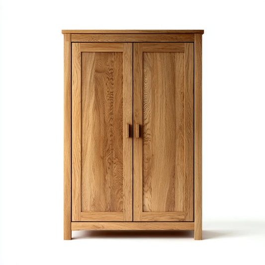Szafa z litego drewna dębowego o charakterze 100 x 60 x 190 cm z 2 prostokątnymi drzwiami