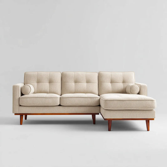 Sofa, 3 fotela poliestrowa rozkładana na rogu z szezlongiem 240 x 150 x 85 cm